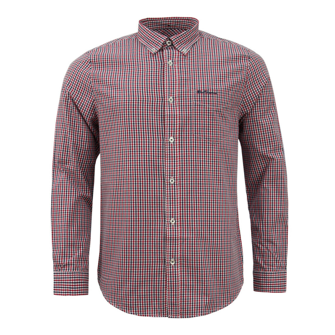Ben Sherman Checkered Mens Red Shirt