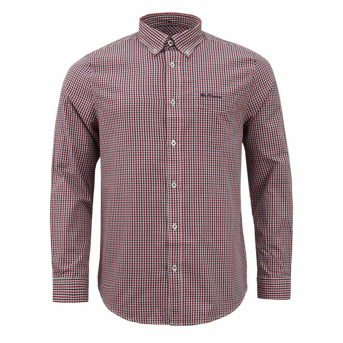 Ben Sherman Red Long Sleeve Checkered Shirt - Mens