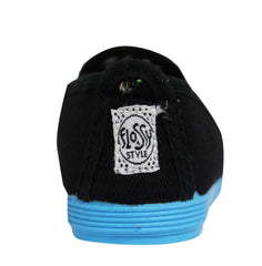 Flossy Style Luna Kids Black Plimsolls