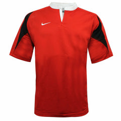 Nike Mens Short Sleeve Rugby Top Collar T-Shirt Red 212006 689