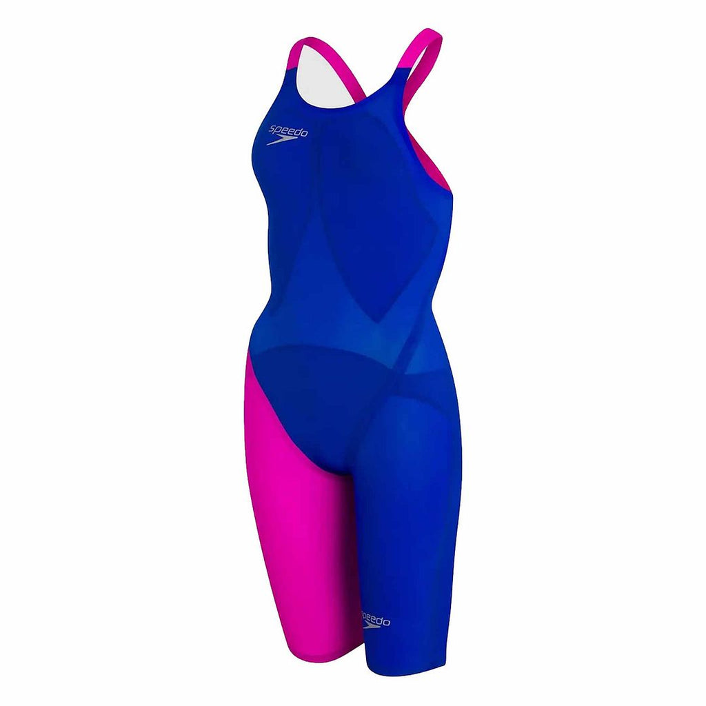 Speedo LZR 2 Racer Elite Blue/Pink Openback Kneeskin Womens Swimsuit