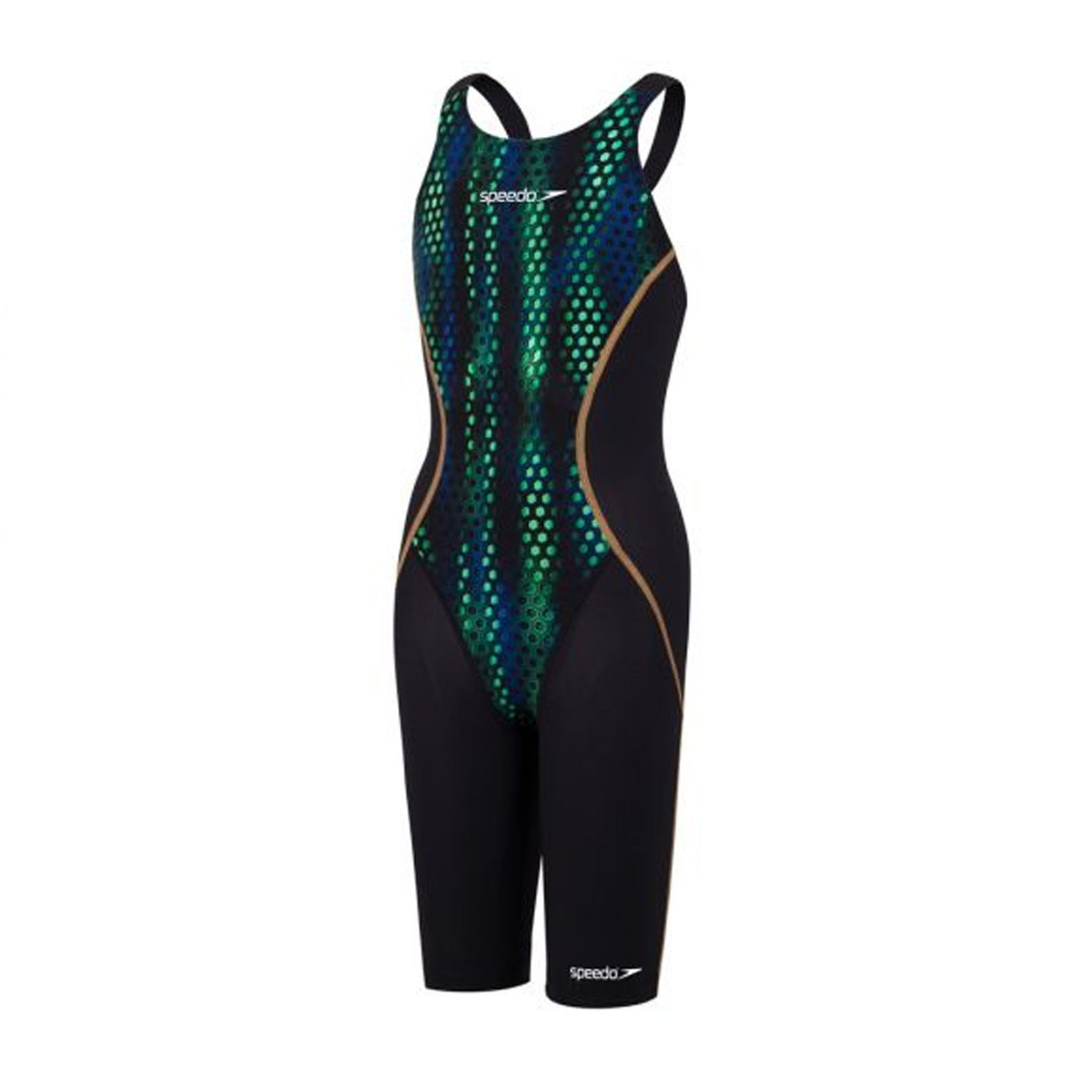 Speedo Fastskin Racer X Openback Kneeskin Kids Black/Blue Swimwear