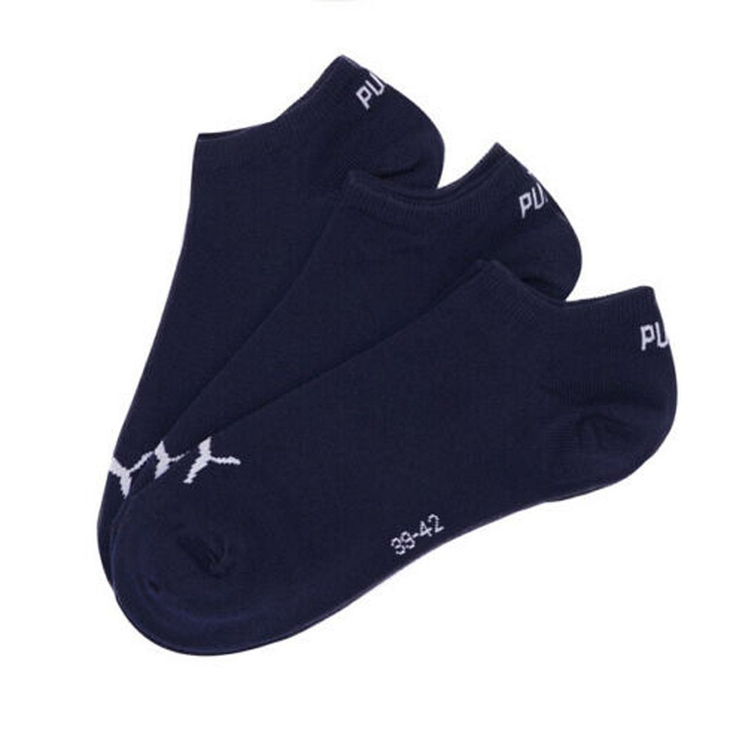 Puma 3-Pack Logo Navy Blue Unisex Shoe Liner Socks 906807 27