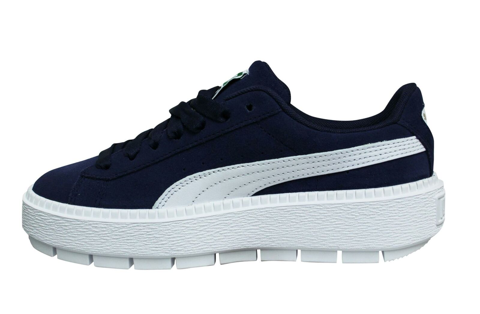 Puma Platform Trace MU Navy Suede Low Lace Up Trainers - Womens