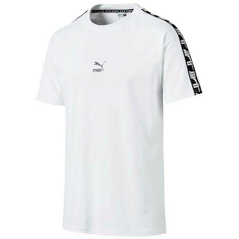 Puma Mens XTG Short Sleeve Tee Casual Taped T-Shirt White 595309 02