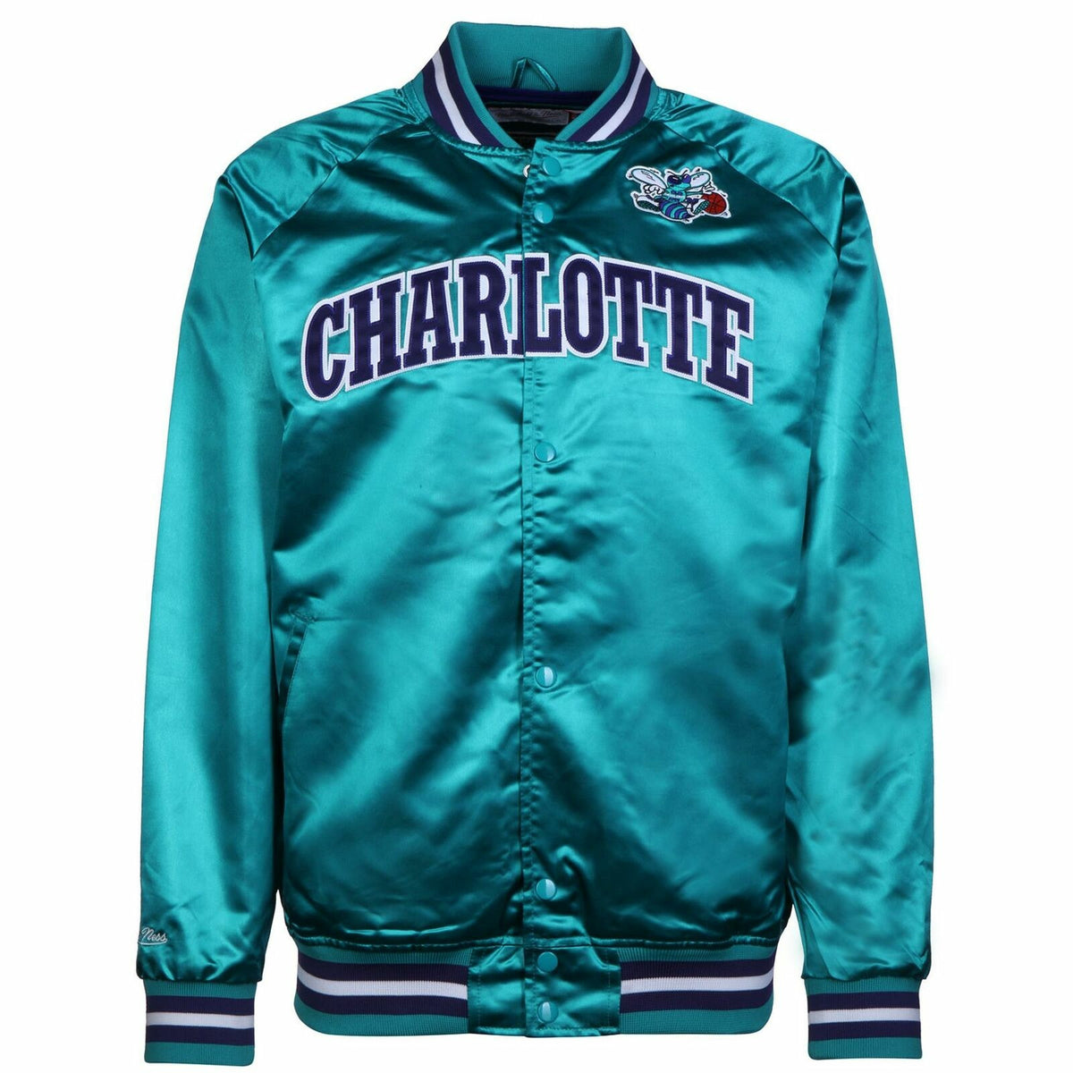 Mitchell & Ness Charlotte Hornets Lightweight Satin Bomber Jacket