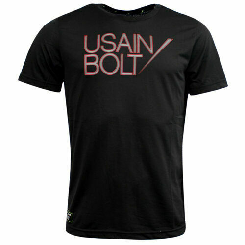 Puma Usain Bolt Logo Short Sleeve Top T Shirt Black - Mens