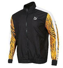 Puma Wild Pack Woven Full Zip Up Track Top Jacket Black Mens