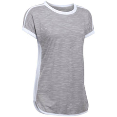 Under Armour Fashlete Mesh T-Shirt Piping Top Grey - Womens