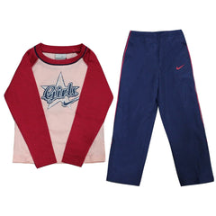 Nike Girls Tracksuit Set Kids Outfit Top Pants Co Ord 423170 451