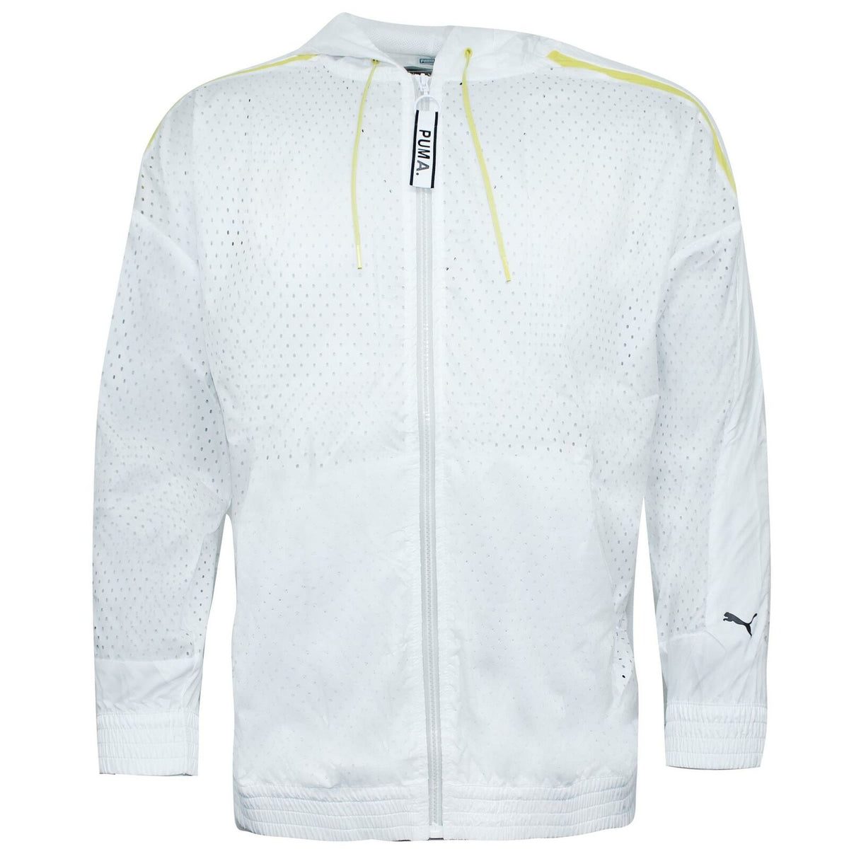 Puma Perforated Mens White Windbreaker Jacket