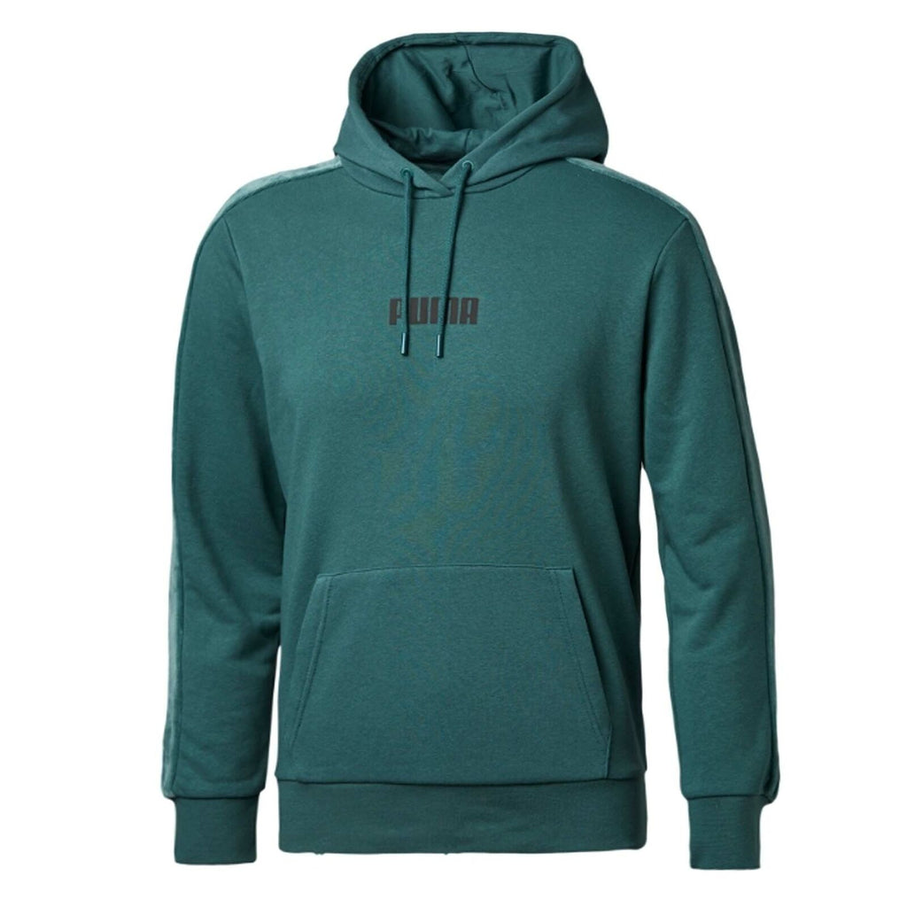 Puma Logo Mens Green Velvet Hoodie