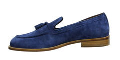 Hackett London FC Tassel Suede Leather Blue Slip On Mens Loafers HMS20804 588