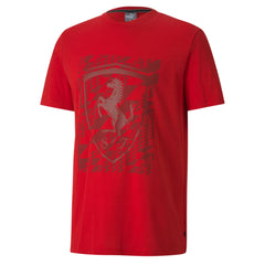 Puma Ferrari Big Sheild Mens Red T-Shirt