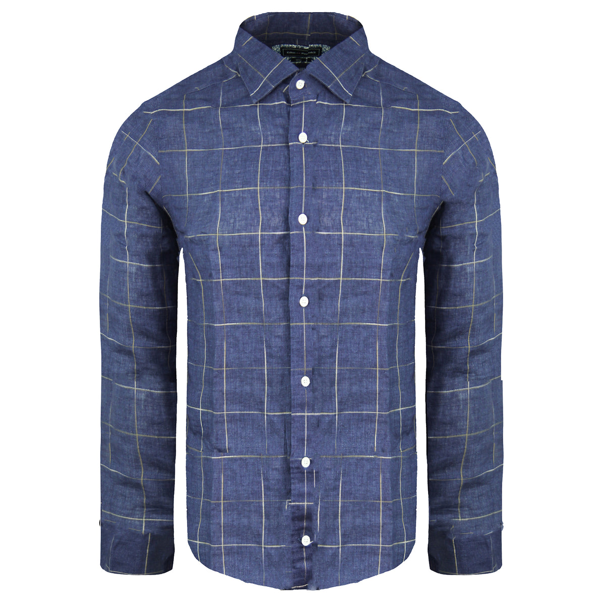 Eden Park Linen Mens Blue Shirt