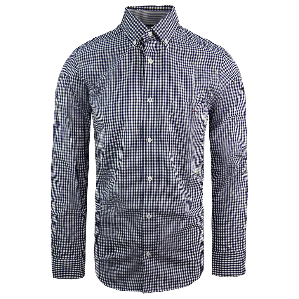 Eden Park Paris Vichy Mens Blue Oxford Shirt