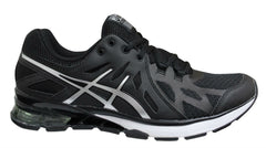 Asics Gel-Defiant Black Silver Low Lace Up Running Trainers - Mens