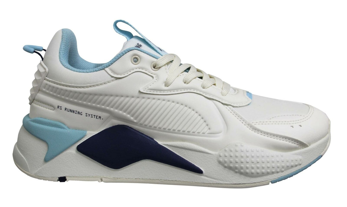 Puma RS-X Cream Navy Auqa Low Lace Up Mens Running Trainers 374292 01