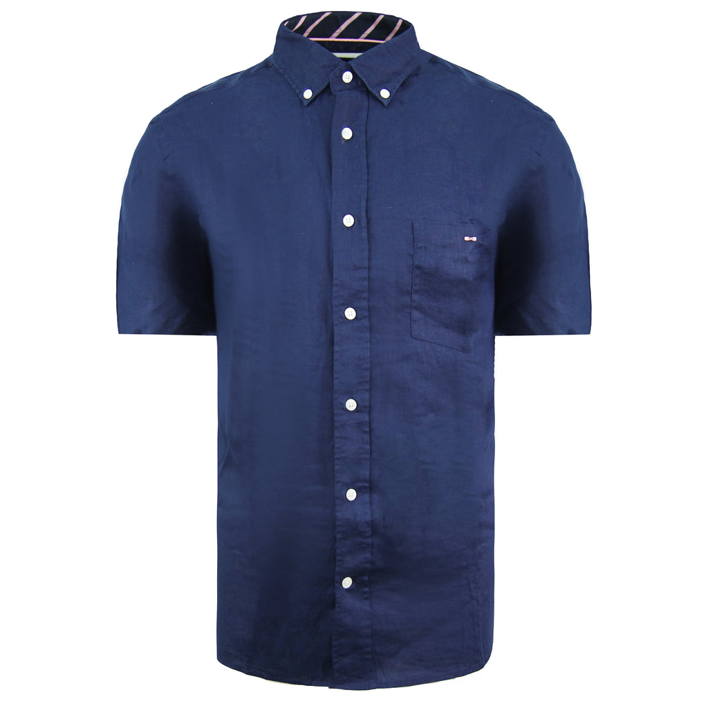 Eden Park Paris Linen Mens Navy Oxford Shirt