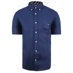 Eden Park Paris Linen Mens Navy Oxford Shirt