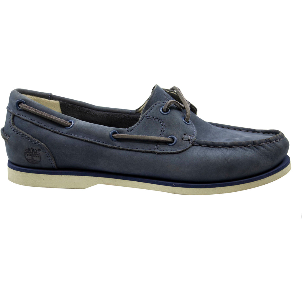 Timberland Classic Boat Unlined Navy Leather Lace Up Womens Boat Shoes A14DP