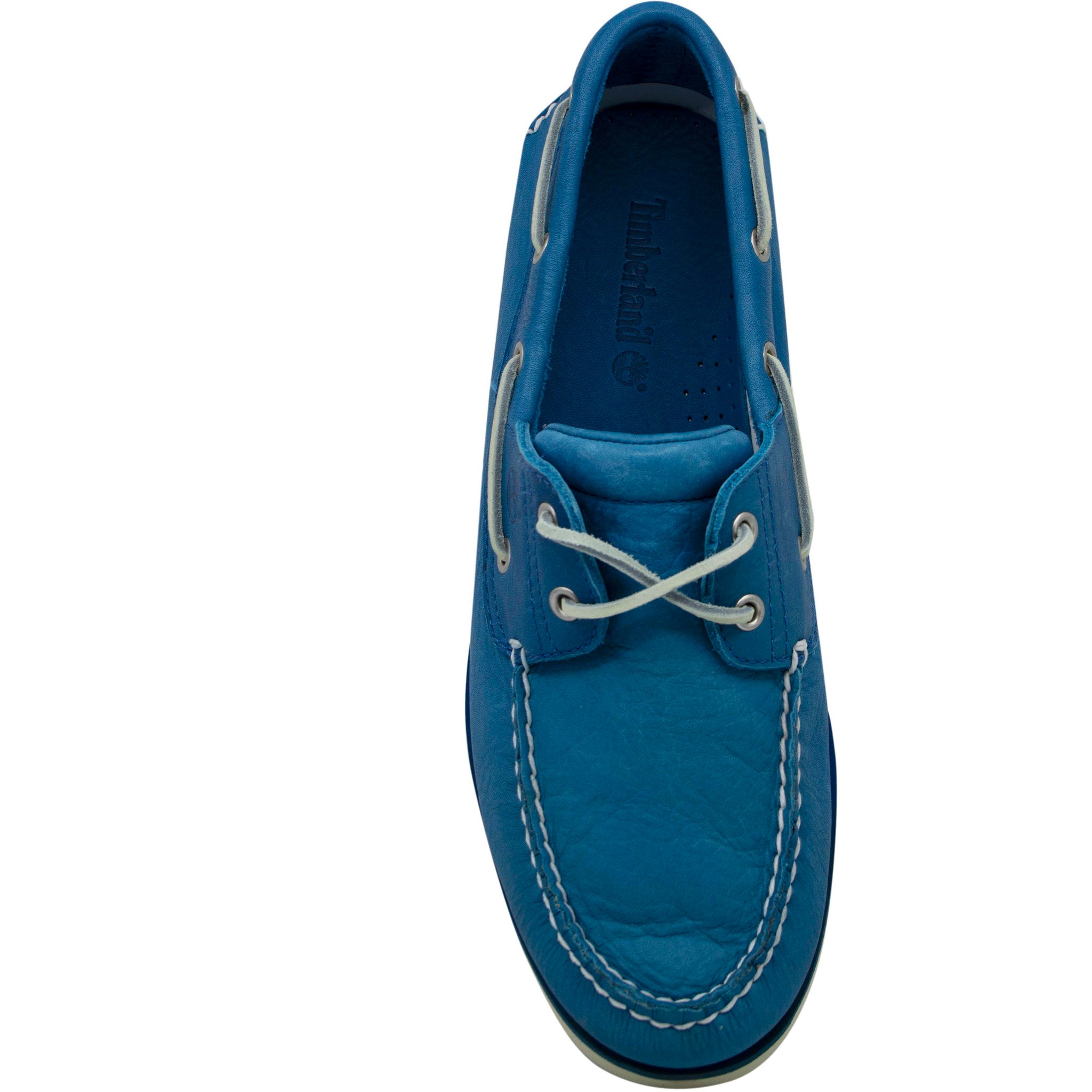 Timberland Classic 2 Eye Boat Blue Leather Lace Up Mens Boat Shoes A1B83