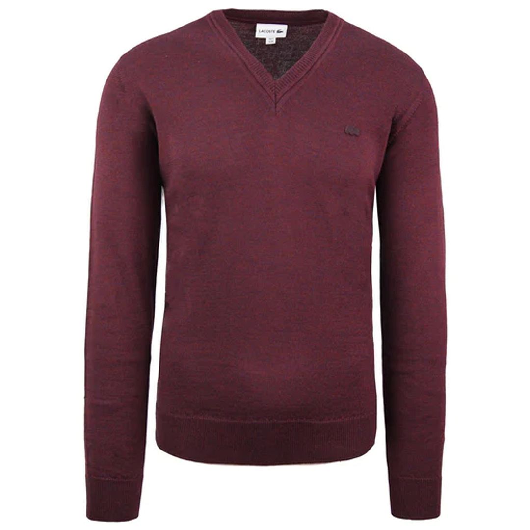 Lacoste Wool Mens Burgundy Sweater