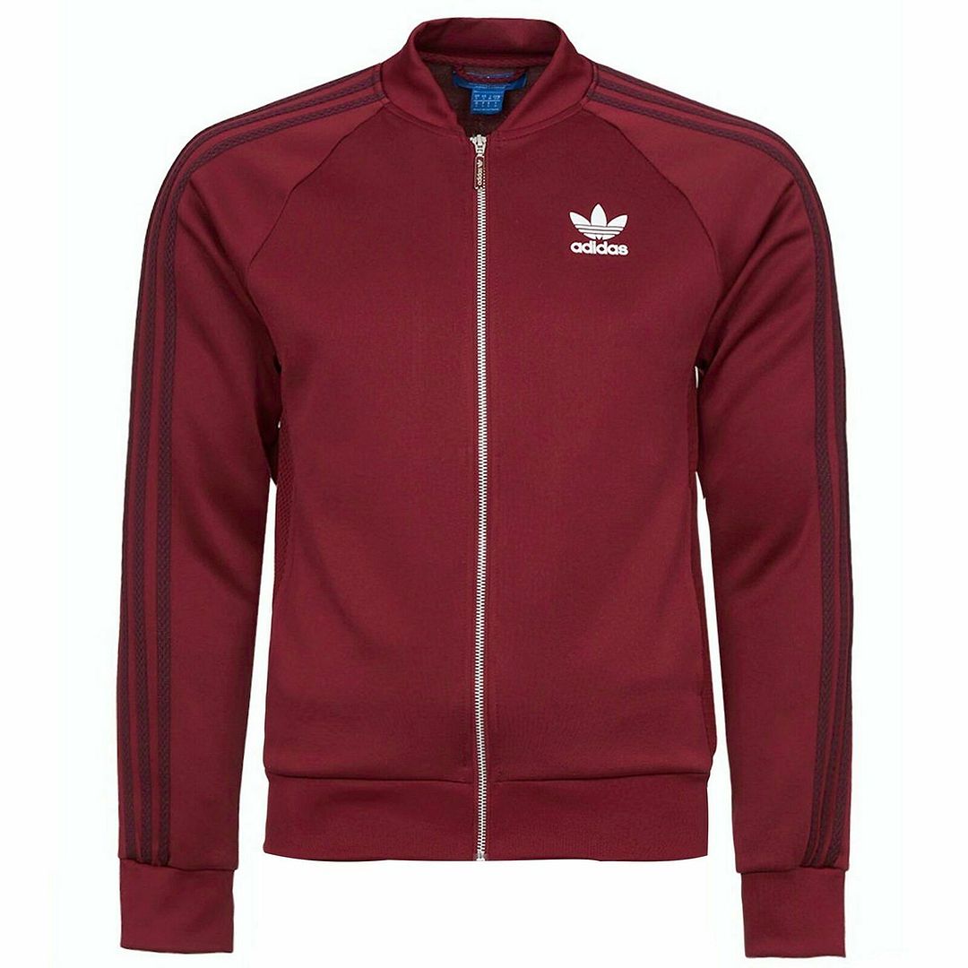 Adidas Retro Trefoil Mens Burgundy Track Jacket