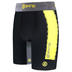 Skins DNAmic Stretch Waist Black Yellow Junior Half Tights Shorts