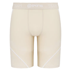 Skins DNAmic Mens Beige Neutral Compression Half Tights Shorts