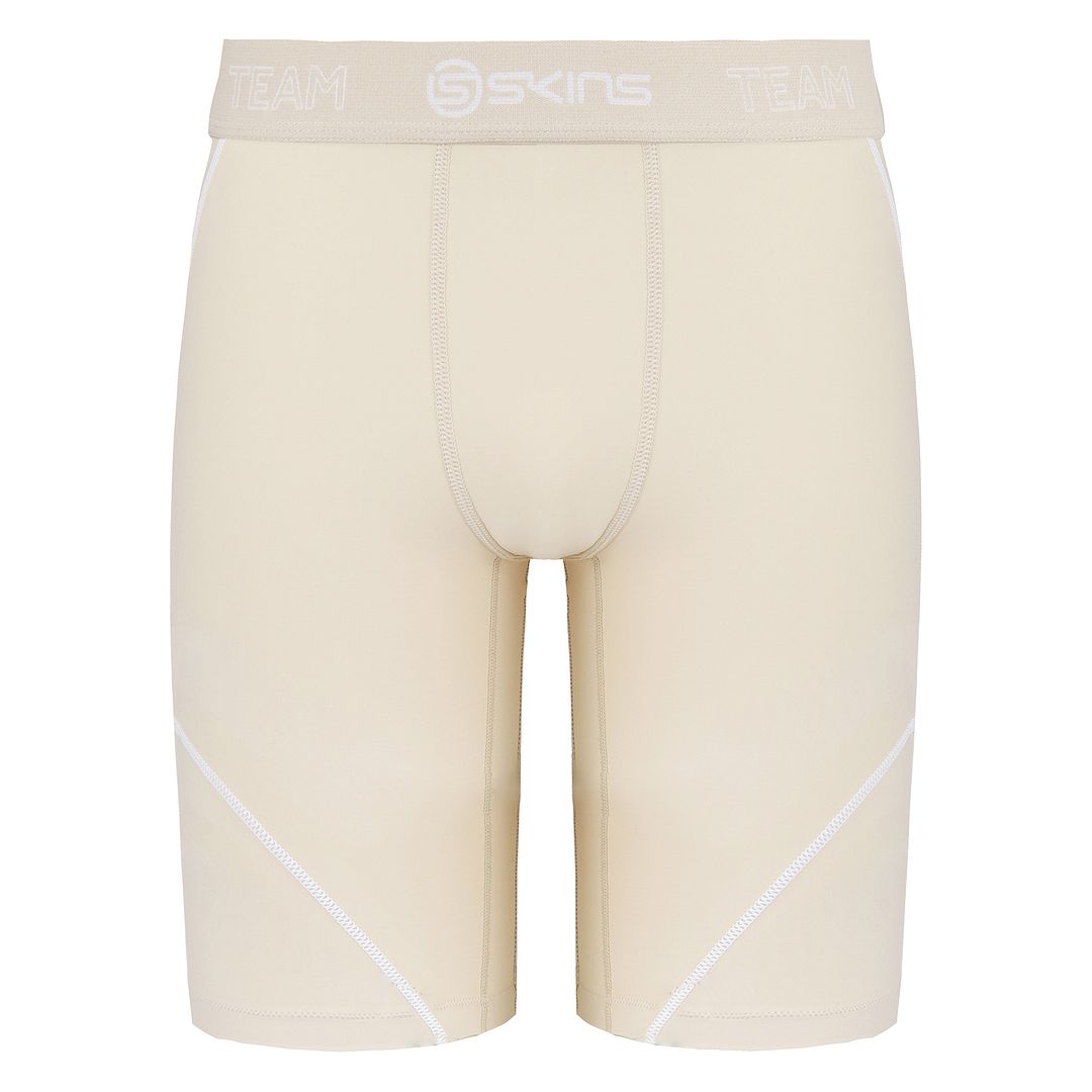 Skins DNAmic Stretch Waist Beige Neutral Junior Half Tights Shorts