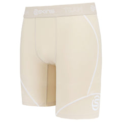 Skins DNAmic Stretch Waist Beige Neutral Junior Half Tights Shorts