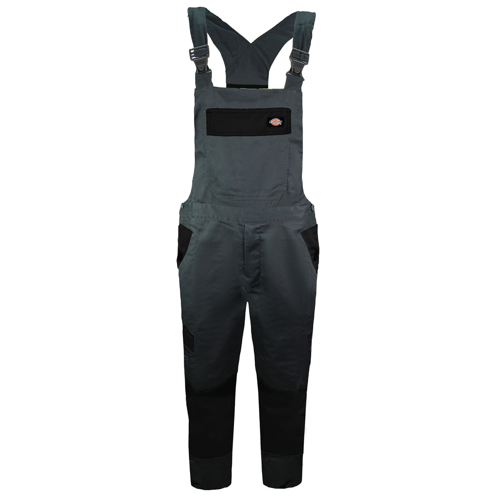 Dickies Everyday Bib & Brace Work Trousers Grey Mens Work Dungarees ED24 7BB GREY