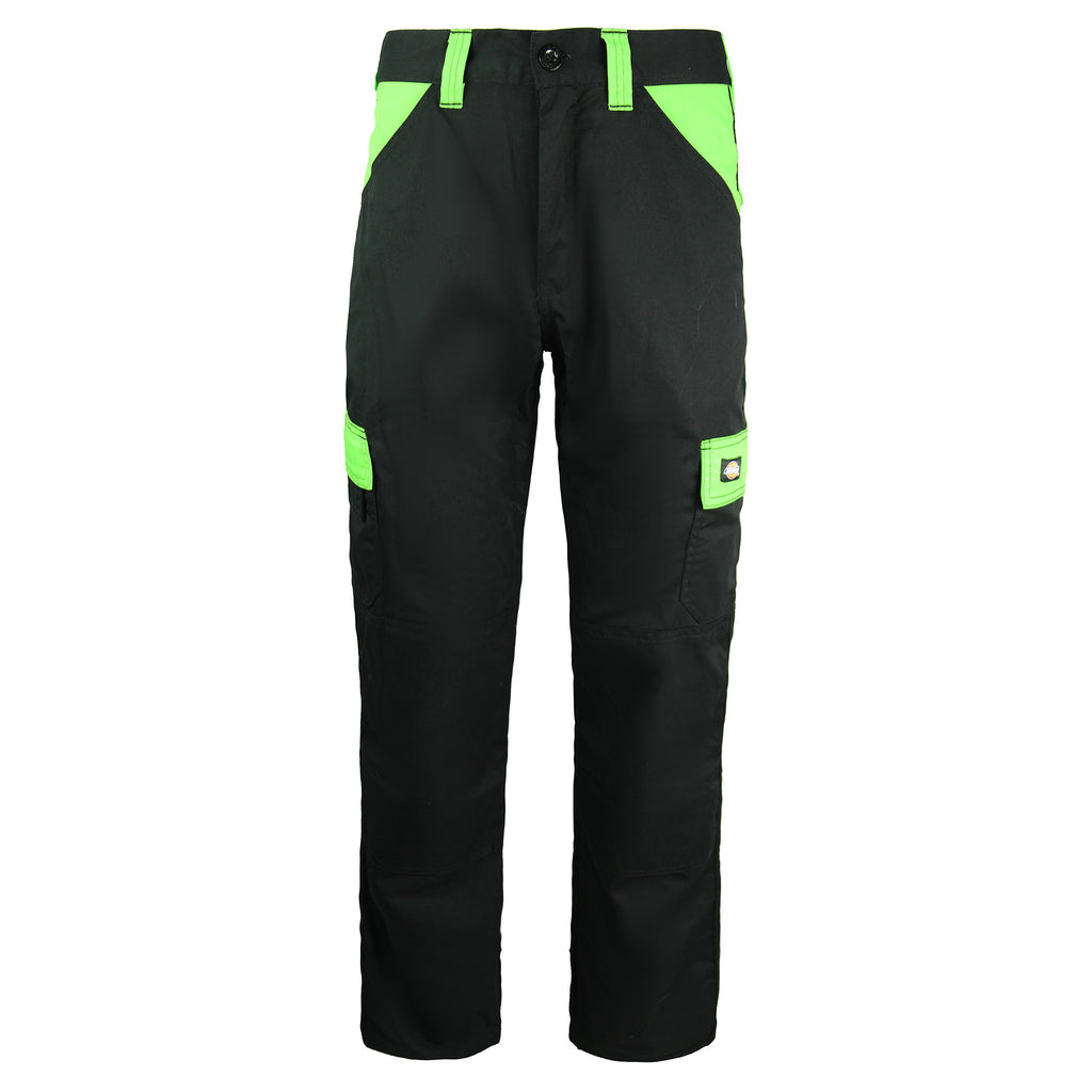 Dickies Everyday Work Wear Trousers Black Lime Mens Bottoms ED24 7R BLACK LIME