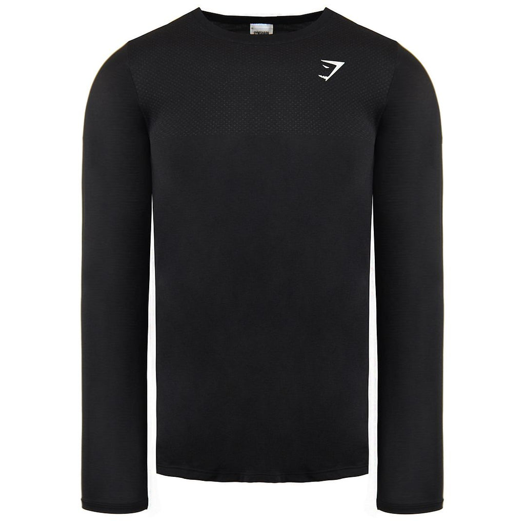 Gymshark Long Sleeve Crew Neck Mens Black Vital Top