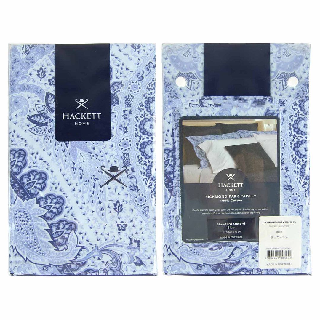 Hackett Home Richmond Park Paisley Blue Oxford Pillowcase