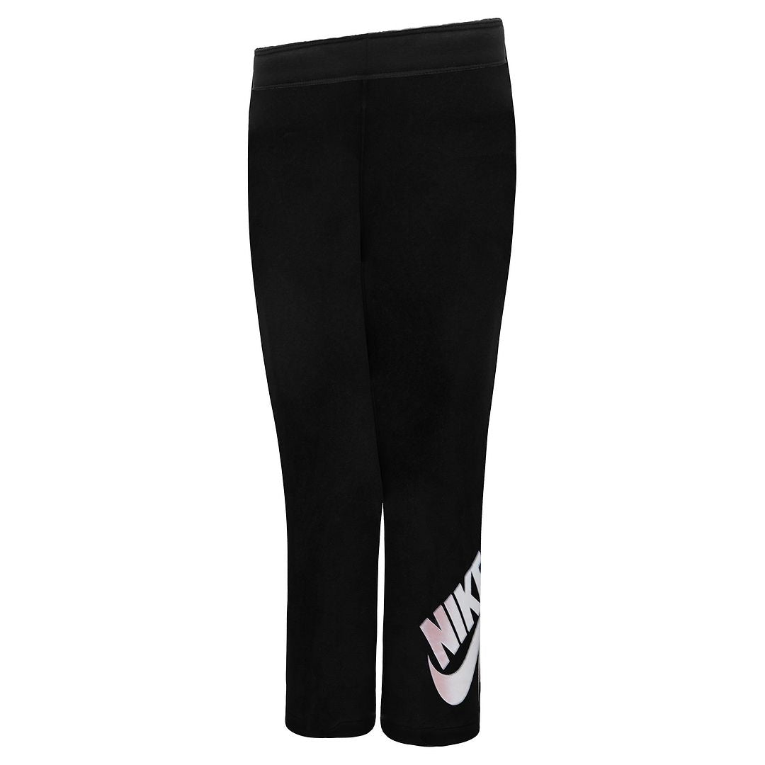 Nike Graphic Logo Stretch Waist Black Plain Kids Leggings HA3693 095