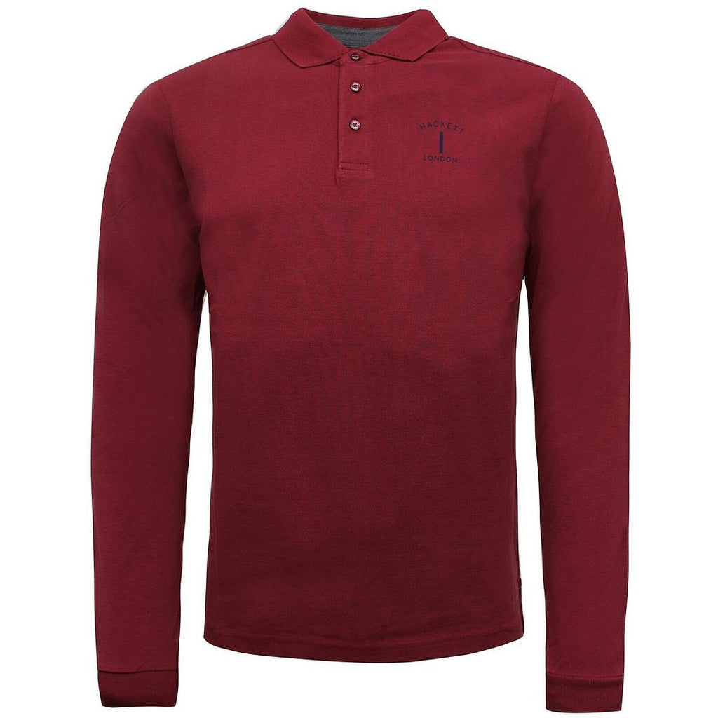 Hackett Woven Mens Burgundy Polo Shirt