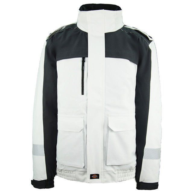 Dickies Winter Work Waterproof Mens White/Grey Coat