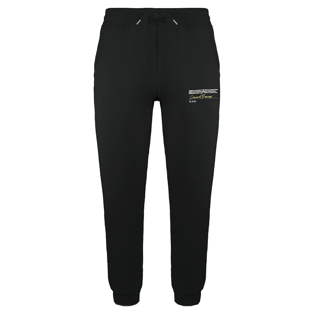 Criminal Damage Legacy Mens Black Track Pants