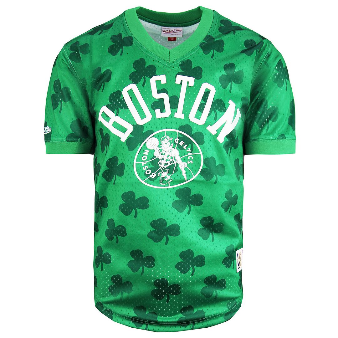 Mitchell & Ness NBA Boston Celtics Wordmark Mesh Mens T-Shirt