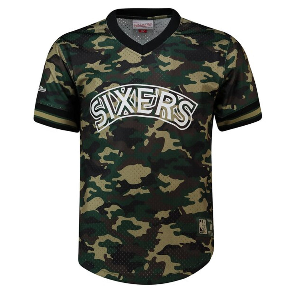 Mitchell & Ness NBA Philadelphia 76ers Mens Camo Mesh T-Shirt