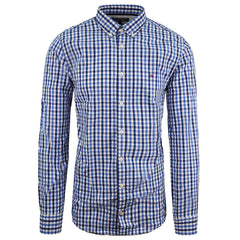 Tommy Hilfiger Long Slve Collared Checkered Blue Men Oxford Shirt MW0MW06072 904