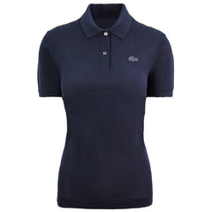 Lacoste Plain Womens Navy Polo Shirt