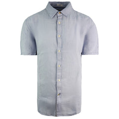 Pepe Jeans John Regular Fit Shirt Short Sleeve Blue Mens Top PM305825 516