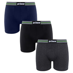 Prince Performance Range 3-Pack Black/Grey/Navy Mens Boxer Shorts