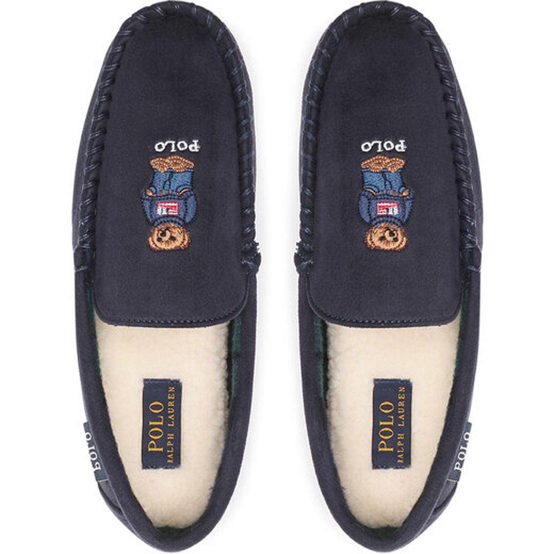 Ralph Lauren Declan Bear Mens Navy Slippers