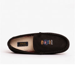 Ralph Lauren Declan Bear Mens Black Slippers