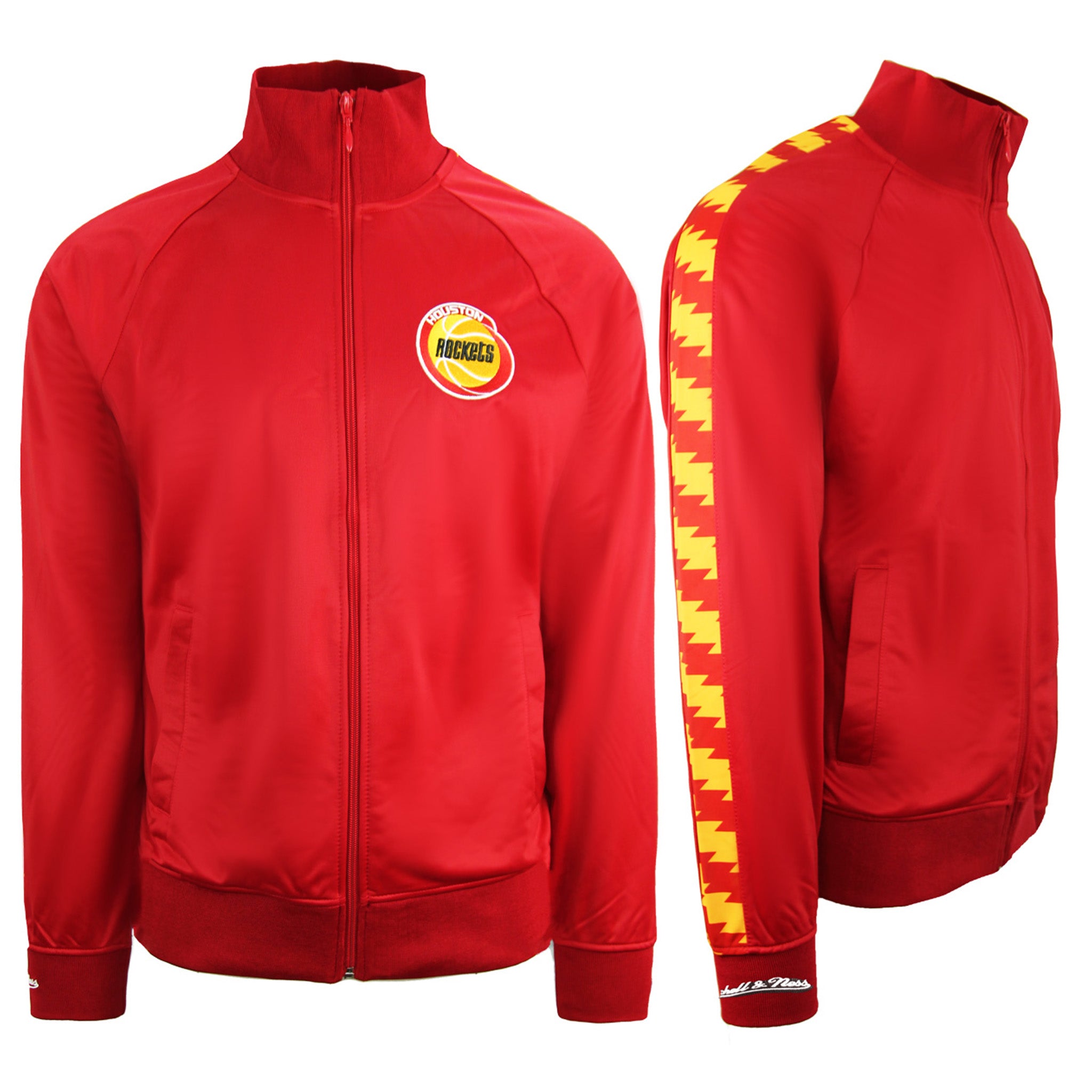 Mitchell & Ness Houston Rockets Mens Red Track Jacket