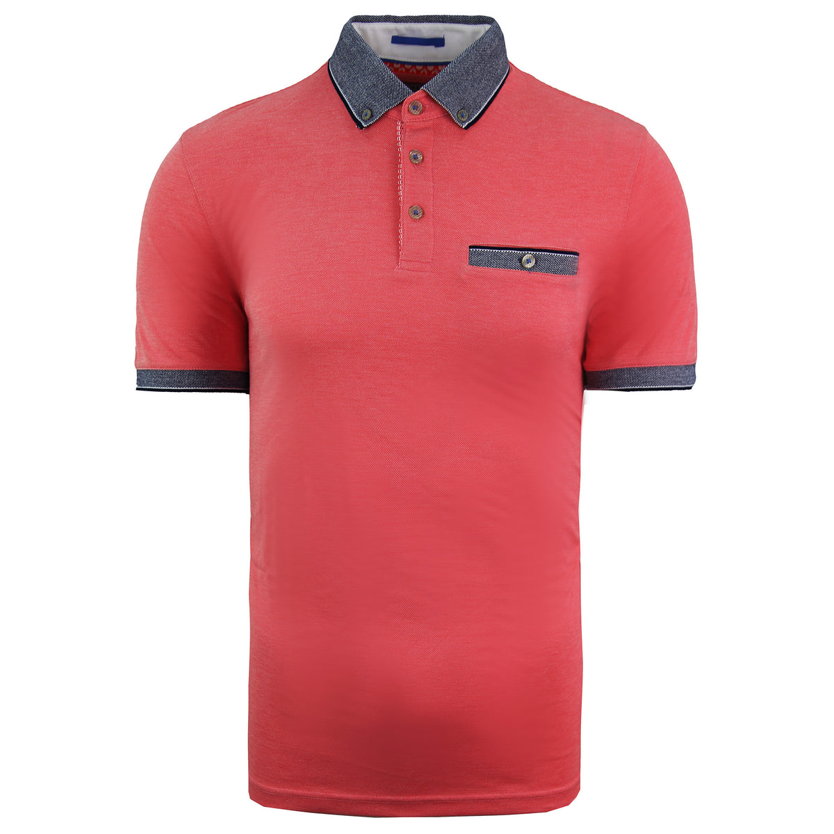 Ted Baker Oxford Mens Coral Polo Shirt